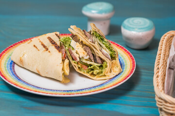 Delicious and hearty veal sandwich. Fast food