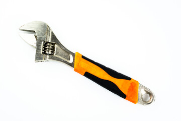 Adjustable wrench isolated on white background