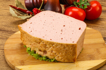 Homemade baked traditional meat loaf