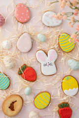 Easter sugar cookies decorated with royal icing.