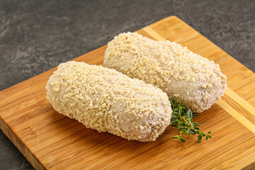 Raw chicken cutlet for roast