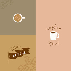 Vector coffee cup icon design set