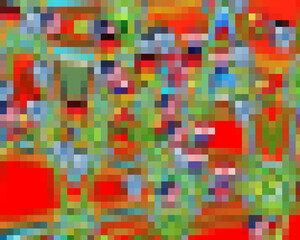 Red orange green squares, design, texture, puzzle, abstract background with squares