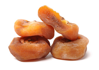 dried persimmon on white background 