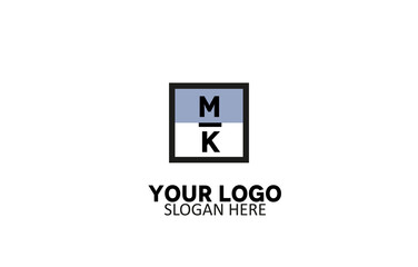 M K Modern Logo Design