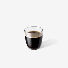 americano coffee in glass on white background