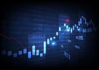Stock market trading graph in graphic concept suitable for financial investment or Economic trends business idea and all art work design. Abstract finance background. Vector illustration