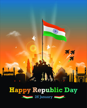 26 january india republic day Background in color of indian flag Vector  indian background Vector republic day poster National poster Web holiday  Stock Vector Image  Art  Alamy