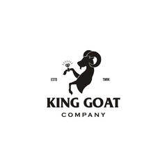 King goat logo. Jewerly logo design vector. goat farm logo template illustration.