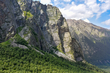 Tseyskoe gorge on a sunny summer day, Russia, North Ossetia