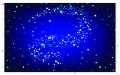 Obraz premium Blue Rhombus Abstract Blue Vector Background. Carnaval Square Design. Celebrate Particle Banner. Turquoise Effect Texture.