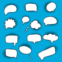 Vector set of  vintage speech bubbles with dots