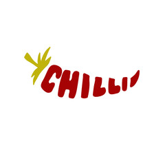 Vector hand lettering chilli pepper business logo design