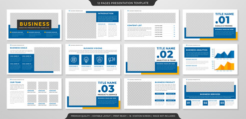 Fototapeta na wymiar set of presentation layout template with minimalist style and modern concept use for business profile and annual report 
