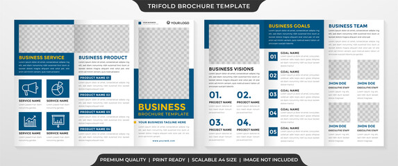 business trifold brochure template with clean style and minimalist concept use for business proposal and business profile