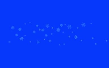 White Snowflake Vector Blue Background. Christmas Snow Wallpaper. Silver Sky Holiday. Winter Snowfall Illustration.