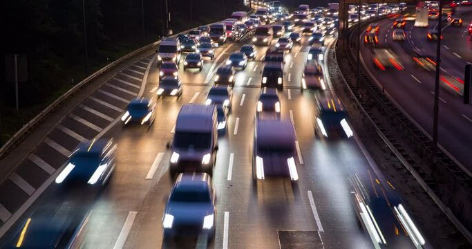 smog, pollution, environmental, car, cars, traffic lights, traffic, expressway, economy, technology, stadtautobahn, a100, highway, berlin, development, communication, lane, evening, commuting, commute