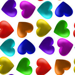 abstract rainbow background from hearts. I love you . Vector illustration