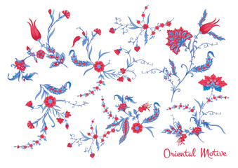 Vector arabesque element for design. Luxurious ornament in oriental style. Traditional floral ornament. Ornate decor for invitation, greeting card, wallpaper, background, web page.