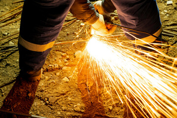 flying sparks when cutting fittings with an electric saw.