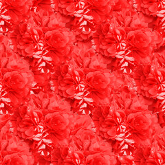 Red Roses Collage Seamless Pattern