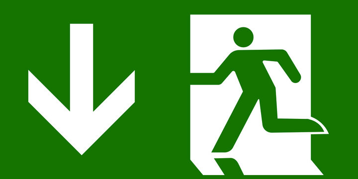Emergency exit sign symbol green vector