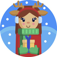 Christmas, New Year holidays icon. Flat style collection. Vector illustration
