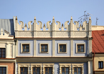 Fragment of house of  Konopnica at Market square in Lublin. Poland © Andrey Shevchenko