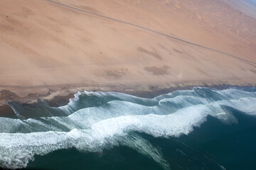Namibia, deserto e mare, vista aerea - 405809146
