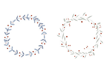 Set of  circle flowers frames.  Decorative Wreaths for design, logo template,  wedding save date, valentine, for party, holiday decor, textile.