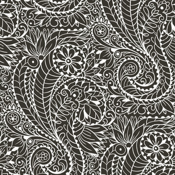 Seamless pattern with multicolor Paisley print