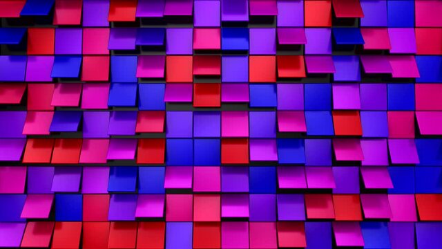 Background of Animated Squares. Abstract motion, loop, 2 in 1, 3d rendering, 4k resolution
