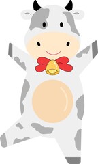 Vector illustration of funny smiling cow