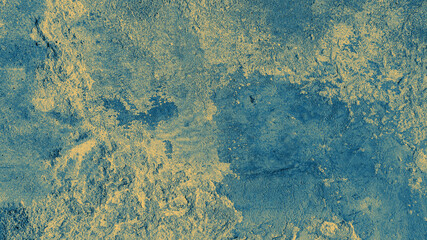 The old yellow and blue wall. Background texture