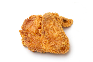 Close up of Chicken Fried Isolated White Background.
