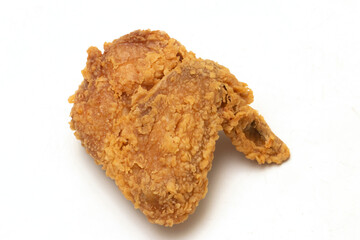 Close up of Chicken Fried Isolated White Background.