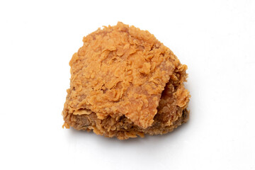Close up of Chicken Fried Isolated White Background.