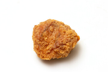Close up of Chicken Fried Isolated White Background.