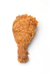 Close up of Chicken Fried Isolated White Background.