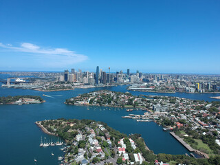 Fototapeta na wymiar Panoramic Aerial View Sydney Harbour