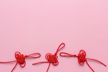 Chinese traditional knots for luck, overhead view