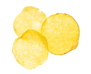 Chips isolated on white background.