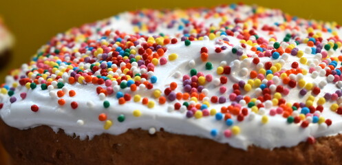 Pastry topping on Easter cake