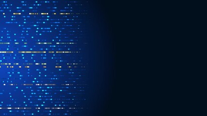 Motion graphic 4K seamless loop of flying into. Futuristic technology abstract background with lines for network, big data, data center, server, internet, speed. 3D render