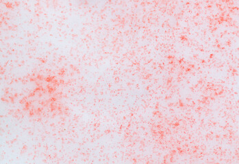 Red paint on the snow in winter.