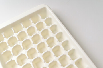 Ice tray on white background