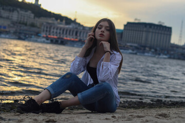 Women in sport outfin after swimming