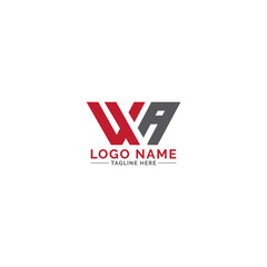 WA letter logo design vector template