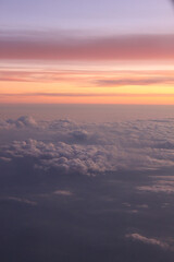 Sunset / Sunrise from Plane window above clouds