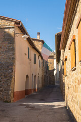 A quiet residential street in the historic medieval village of Montalcino in Siena  province, Tuscany, Italy
